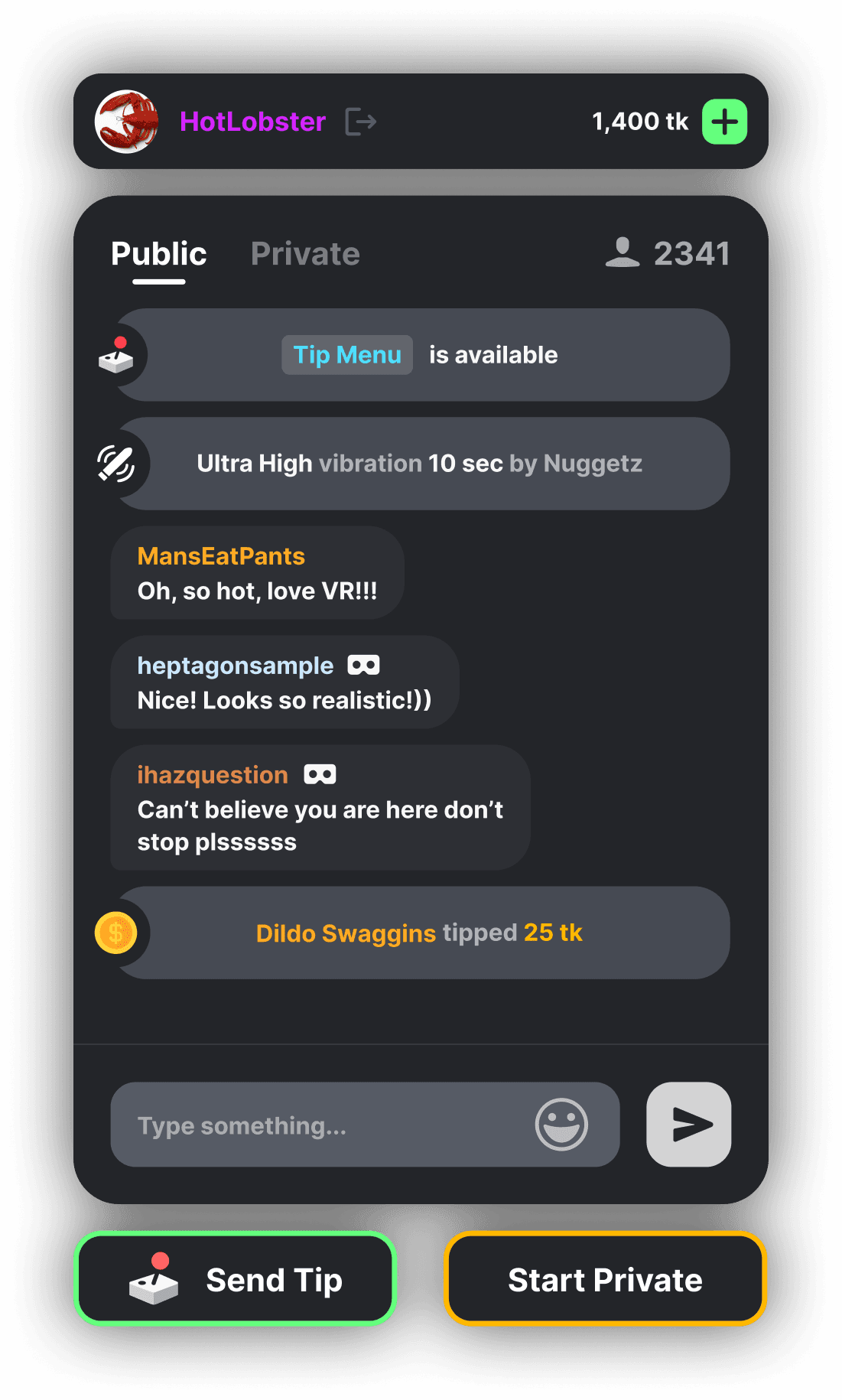 Mobile live cam chat preview